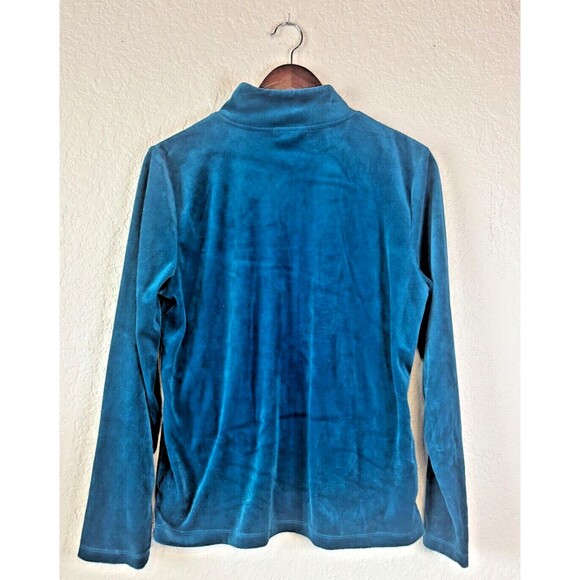 Rebecca Malone Velour Teal Full Zip Tracksuit Set - Size Medium - Picture 4 of 9